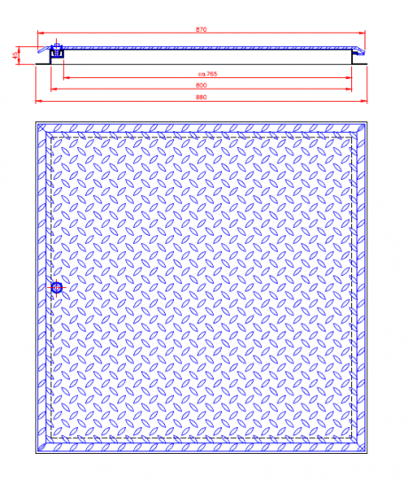 Schachtabdeckung Typ Normal UE 5kN Skizze