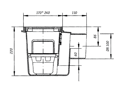 Kellerablauf Gr. 1 Skizze