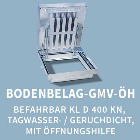 Schachtabdeckung: Typ Bodenbelag 400 kN befahrbar tagwasserdicht mit Öffnungshilfe
