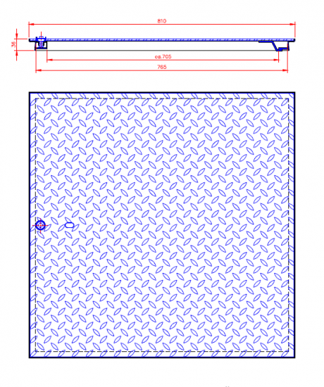 Schachtabdeckung Typ Normal OEL 5kN Skizze