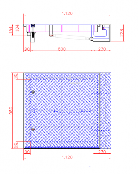 Schachtabdeckung Typ wasserdicht SSR GMV ÖH 400kN Skizze