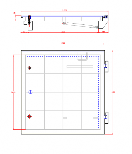 Schachtabdeckung Typ wasserdicht LR GMV ÖH 15kN Skizze